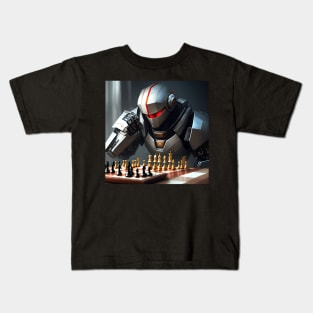 Humanoid robot playing chess Kids T-Shirt